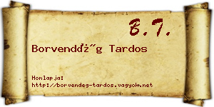 Borvendég Tardos névjegykártya